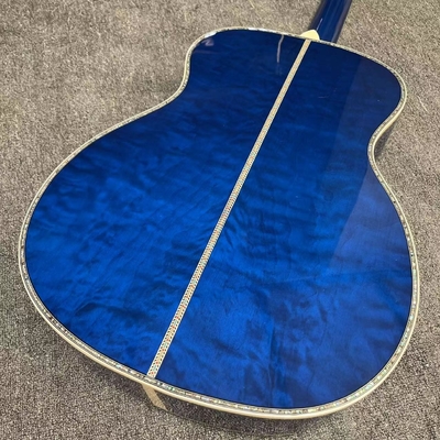 Guitarra acústica con doble ecuación electrónica en color azul proveedor