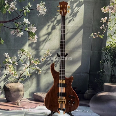 Custom Grand Mark King estilo de lujo Cuello roto a través del cuerpo 4 cuerdas Bajo eléctrico ALEMBIC tipo proveedor