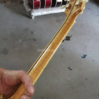Consolidado a medida 43 pulgadas Jumbo Salón Guitarra acústica Arce de fuego Puente lateral de ébano proveedor
