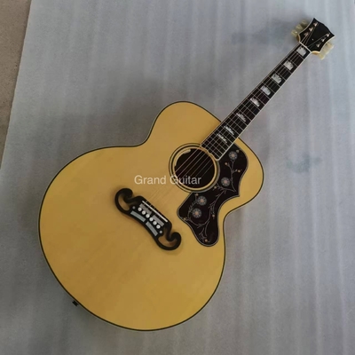 Consolidado a medida 43 pulgadas Jumbo Salón Guitarra acústica Arce de fuego Puente lateral de ébano proveedor