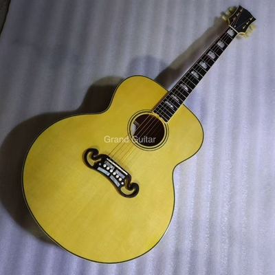 Consolidado a medida 43 pulgadas Jumbo Salón Guitarra acústica Arce de fuego Puente lateral de ébano proveedor