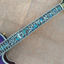 Flame Maple Top &amp; Back Guitarra eléctrica LP personalizada con la parte superior y posterior de unión de Abalone proveedor