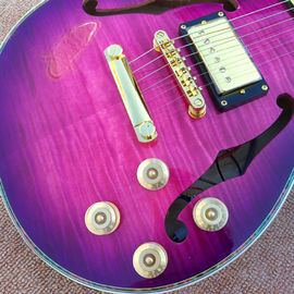 Flame Maple Top &amp; Back Guitarra eléctrica LP personalizada con la parte superior y posterior de unión de Abalone proveedor