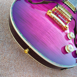 Flame Maple Top &amp; Back Guitarra eléctrica LP personalizada con la parte superior y posterior de unión de Abalone proveedor