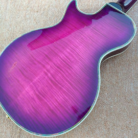 Flame Maple Top &amp; Back Guitarra eléctrica LP personalizada con la parte superior y posterior de unión de Abalone proveedor