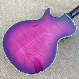 Flame Maple Top &amp; Back Guitarra eléctrica LP personalizada con la parte superior y posterior de unión de Abalone proveedor