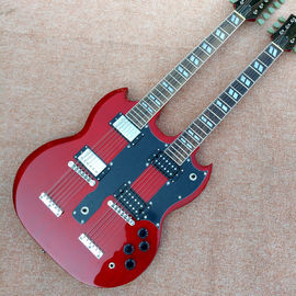 Red EDS1275 Tienda personalizada doble cuello Guitarra eléctrica 6/12 cuerdas Instrumentos musicales al por mayor proveedor