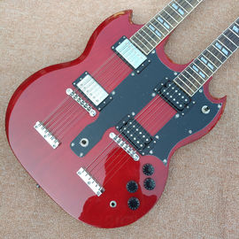 Red EDS1275 Tienda personalizada doble cuello Guitarra eléctrica 6/12 cuerdas Instrumentos musicales al por mayor proveedor
