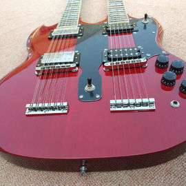 Red EDS1275 Tienda personalizada doble cuello Guitarra eléctrica 6/12 cuerdas Instrumentos musicales al por mayor proveedor