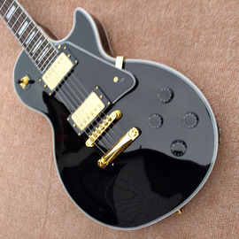 Grabación de guitarra video de aprecio mahogany negro ip guitarra eléctrica de costumbre hardware de oro proveedor