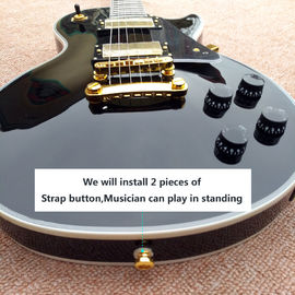 Grabación de guitarra video de aprecio mahogany negro ip guitarra eléctrica de costumbre hardware de oro proveedor