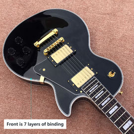 Grabación de guitarra video de aprecio mahogany negro ip guitarra eléctrica de costumbre hardware de oro proveedor