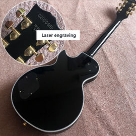 Grabación de guitarra video de aprecio mahogany negro ip guitarra eléctrica de costumbre hardware de oro proveedor