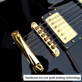 Grabación de guitarra video de aprecio mahogany negro ip guitarra eléctrica de costumbre hardware de oro proveedor