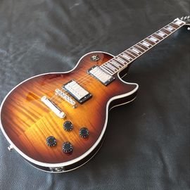 2017 line up personalizado 1959 R9 Tiger Flame LP guitarra eléctrica,hardware de cromo,Chibson mahogany sólido LP guitarra proveedor