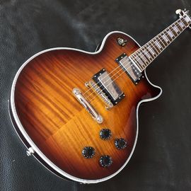 2017 line up personalizado 1959 R9 Tiger Flame LP guitarra eléctrica,hardware de cromo,Chibson mahogany sólido LP guitarra proveedor