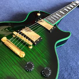 Guitarra eléctrica personalizada modelo LP en color verde negro estallido verde proveedor