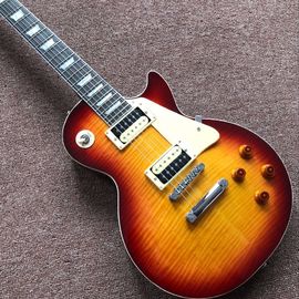 Nuevo LP estándar guitarra eléctrica de tablero de ébano, Flame Maple Top, instrumentos musicales proveedor