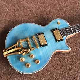 Tienda personalizada azul superior estándar superme JAZZ LP Guitarra eléctrica instrumentos musicales proveedor