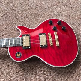 Guitarra eléctrica de alta calidad de estilo nuevo, color explosión Quilte Maple rojo guitarra eléctrica de tienda personalizada proveedor