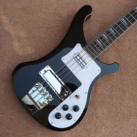 2018 Mejor bajo de alta calidad Rick 4003 modelo Ricken 4 cuerdas Guitarra de bajo eléctrico en color negro, hardware Chrome proveedor