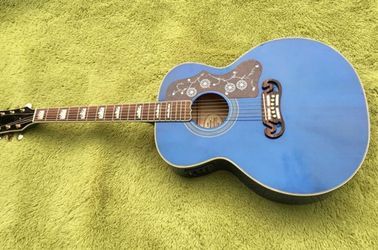 2018 Chibson G200 guitarra acústica azul transparente GB G200 eléctrica presys acústica mezcla Micra guitarra Jumbo GB200 proveedor