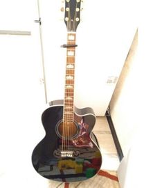 Guitarra acústica G200 de corte negro 2018 de madera de abeto hecha a mano GB200 guitarra acústica eléctrica proveedor