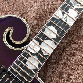 Guitarra eléctrica púrpura de diseño nuevo, con cáscara de mujer hermosa en el cuerpo, guitarras de 6 cuerdas, guitarra de alta calidad proveedor