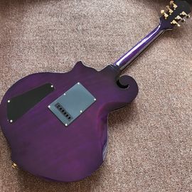 Guitarra eléctrica púrpura de diseño nuevo, con cáscara de mujer hermosa en el cuerpo, guitarras de 6 cuerdas, guitarra de alta calidad proveedor