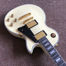 Grabación de guitarra video aprecio mahogany negro o crema lp de la guitarra eléctrica a medida hardware de oro proveedor