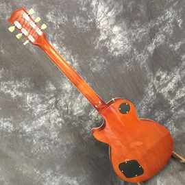 LP Guitarra eléctrica personalizada, cabeza y cuerpo con tapa de arce ardiente proveedor