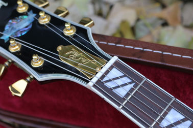 Dispositivo doble Tiger Flame Maple superior LP supremo Guitarra eléctrica hardware dorado proveedor