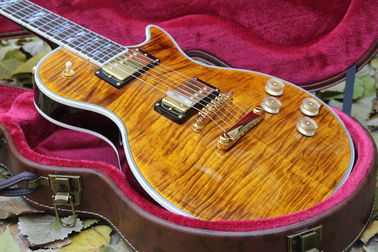 Dispositivo doble Tiger Flame Maple superior LP supremo Guitarra eléctrica hardware dorado proveedor