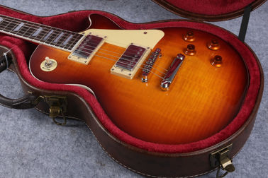 R9 Vos personalizado Tiger Flame Maple top LP Guitarra eléctrica hardware de plata proveedor
