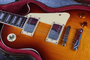 R9 Vos personalizado Tiger Flame Maple top LP Guitarra eléctrica hardware de plata proveedor