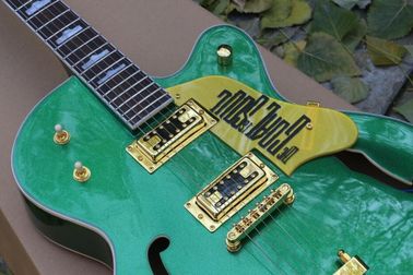 Guitarra eléctrica de jazz, Bigsby y un hardware de oro, Guitarra con cuerpo semi hueco y arco. proveedor