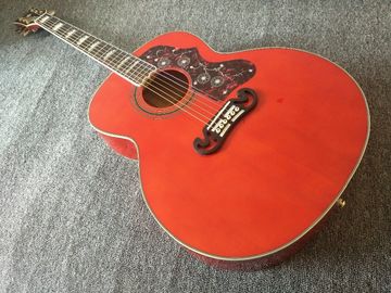 personalización G200 Guitarra acústica Flama roja Top sólido abeto arce rayas de tigre Guitarra corporal proveedor