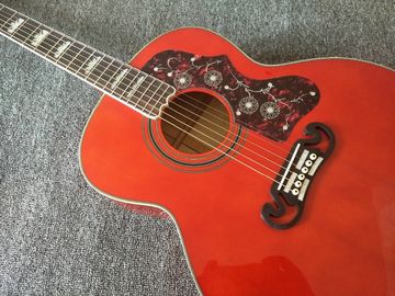 personalización G200 Guitarra acústica Flama roja Top sólido abeto arce rayas de tigre Guitarra corporal proveedor