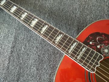 personalización G200 Guitarra acústica Flama roja Top sólido abeto arce rayas de tigre Guitarra corporal proveedor