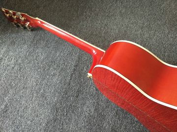 personalización G200 Guitarra acústica Flama roja Top sólido abeto arce rayas de tigre Guitarra corporal proveedor