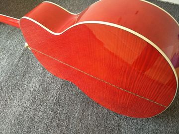 personalización G200 Guitarra acústica Flama roja Top sólido abeto arce rayas de tigre Guitarra corporal proveedor