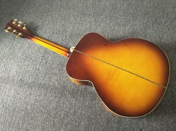 Guitarra acústica G200 a medida de fábrica de 43 pulgadas Sunburst Sitika de abeto sólido de arce Guitarra acústica de espalda / lateral de tigre proveedor