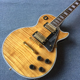 Chibson hizo a medida la guitarra eléctrica LP, Flame Maple Top, Rosewood fingerboard, hardware de oro proveedor