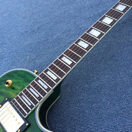 Guitarra eléctrica LP personalizada de Chibson, Guitarra eléctrica Green Flame Maple Top con hardware de oro proveedor