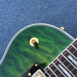 Guitarra eléctrica LP personalizada de Chibson, Guitarra eléctrica Green Flame Maple Top con hardware de oro proveedor