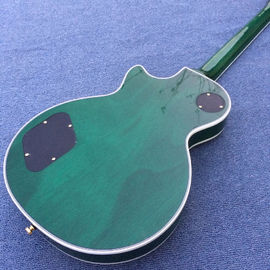 Guitarra eléctrica LP personalizada de Chibson, Guitarra eléctrica Green Flame Maple Top con hardware de oro proveedor