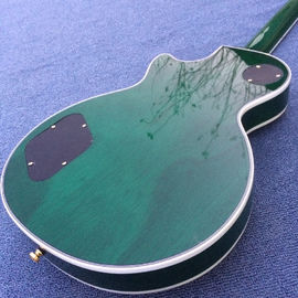 Guitarra eléctrica LP personalizada de Chibson, Guitarra eléctrica Green Flame Maple Top con hardware de oro proveedor