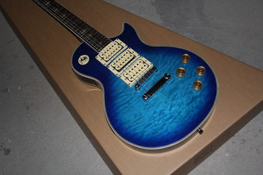 El mayorista nueva guitarra cuerpo de caoba 3-pickup LP Ace Frehley firma de la guitarra eléctrica azul proveedor