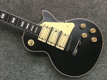 Flame Top negro mate Color LP 3 Pickups Ace Frehley Budokan Guitarra eléctrica de época proveedor