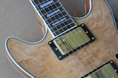 Guitarra eléctrica de madera, cuerpo de arce, hardware de oro. proveedor